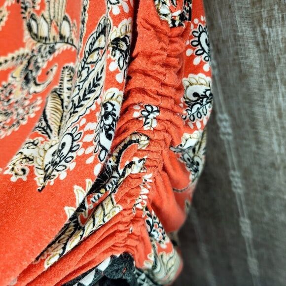 Ruby Rd. Orange/Black Print Top w Beaded Neckline -1X - Picture 14 of 14